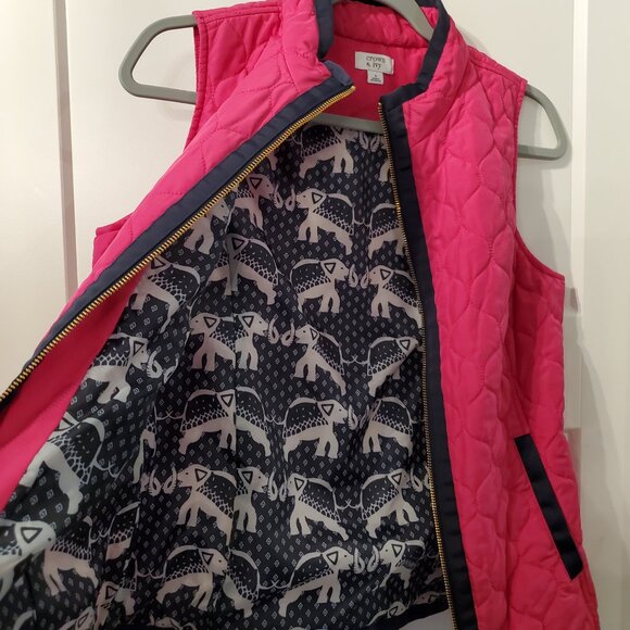 Crown & Ivy Pink Quilted Vest with Elephant Lining Small - Picture 3 of 6